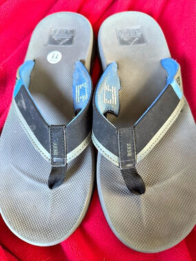 Reef Fanning Men's Flip-Flops Black & Blue US 11